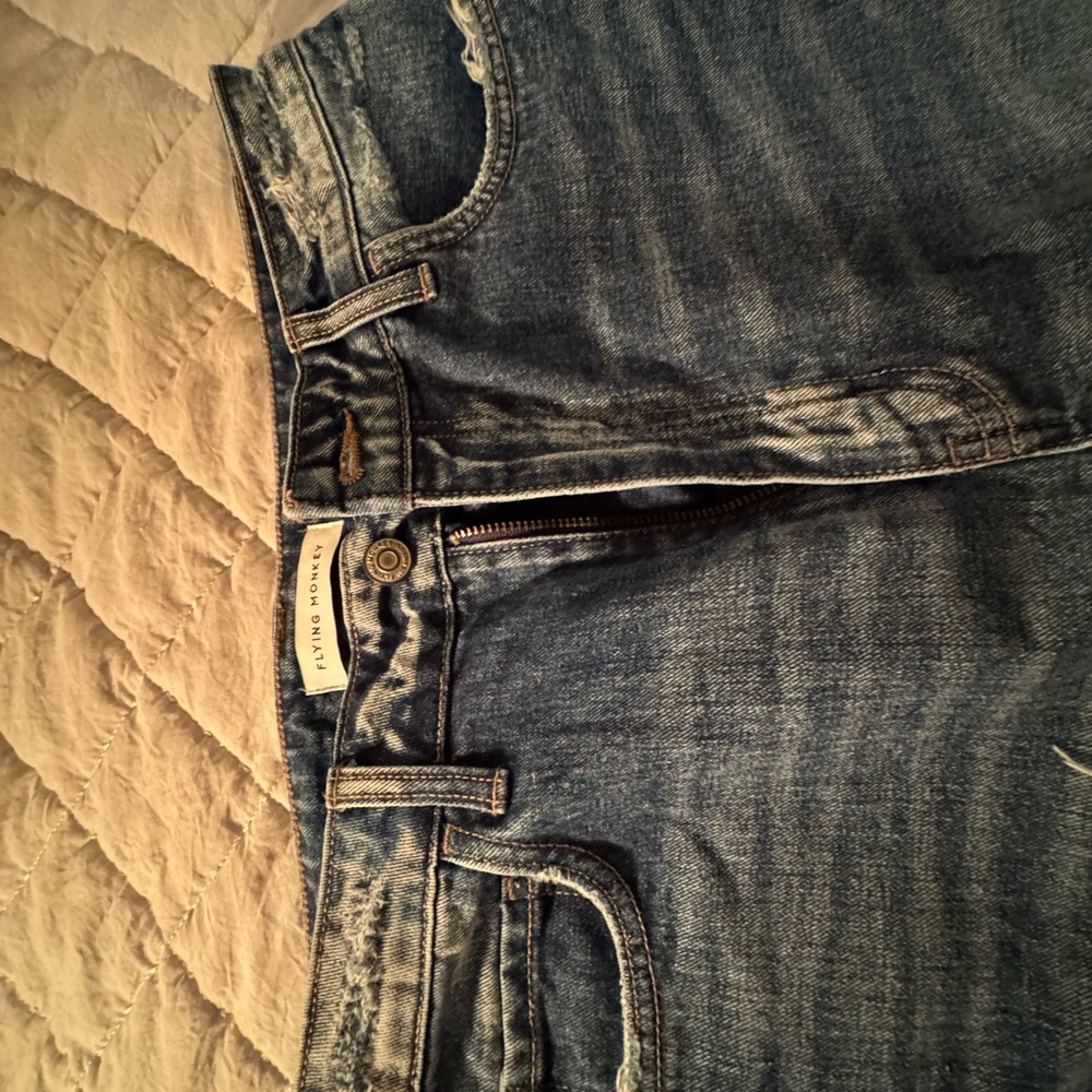 NWOT Flying Monkey Highrise Straight Ankle Jean Factory Distressed - Picture 4 of 6